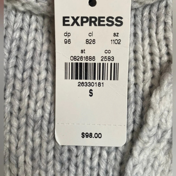 NWT EXPRESS Cable Knit Balloon Sleeve Sweater - Picture 7 of 7